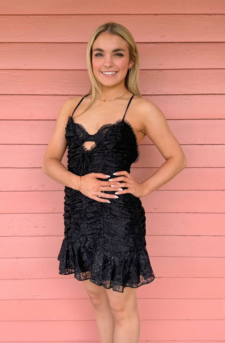 For love and lemons black lace dress best sale